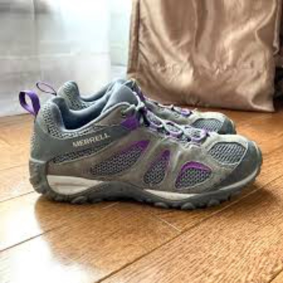 COPY - LIKE NEW WORN TWICE Merrell Women's Yokota 2 Hiking Shoe GREY/PURPLE SUE… - Picture 4 of 6